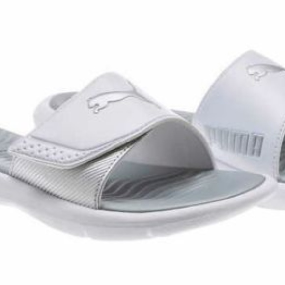 Puma Woman's Slides White Size 9 New - Picture 1 of 2